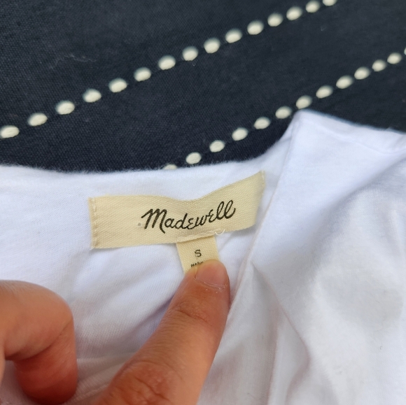 Madewell Sleeveless Crewneck Bubble Top Tank White Small - Picture 3 of 7